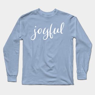 Copy of Copy of Joyful Pastel Blue Script Christmas Holiday Wish Long Sleeve T-Shirt